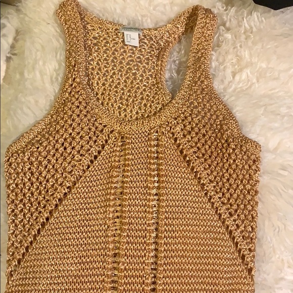NWOT Gold sweater top/ minidress - Picture 2 of 6